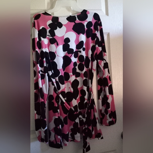 Worthington Long Sleeves Colorful Micro Mini w/ Sash- Size:  L - Picture 3 of 4